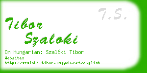 tibor szaloki business card