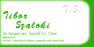 tibor szaloki business card